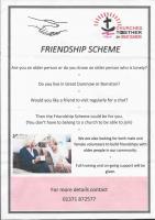Friendship Scheme poster with contact details.